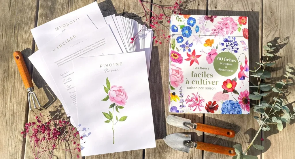 Coffret fleuri – fiches décoratives aquarelles fleurs